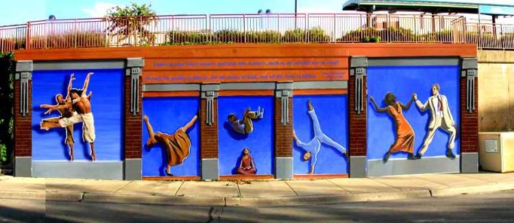 Oak park Marion St. Train station mural design