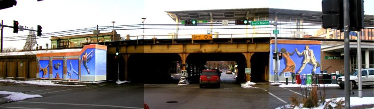 Oak Park green line Train station mural design
