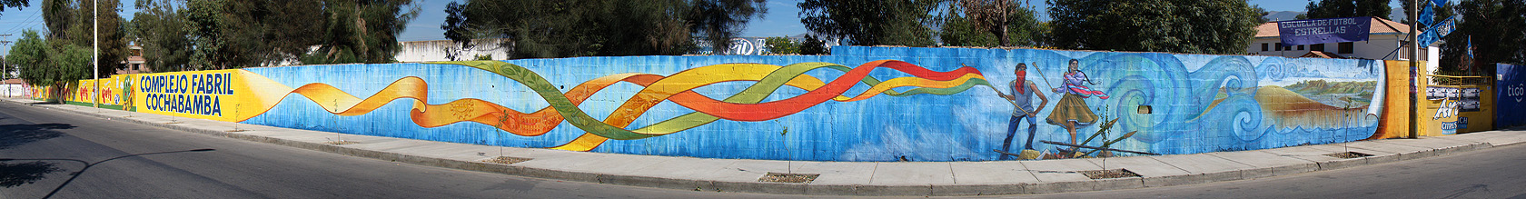 La Lucha Por El Agua Continúa - mural in Cochabamba, Bolivia