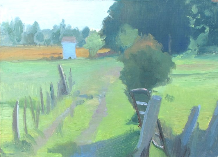 Pasture, Southern Illinois, 5x7 in., oil