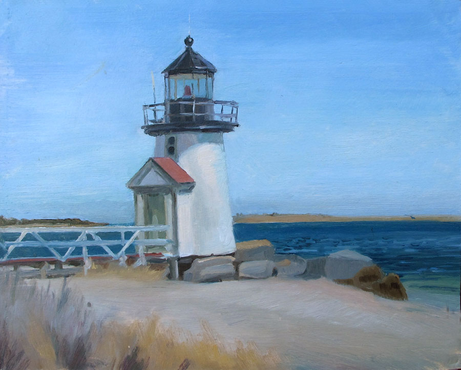 A Lighthouse on Nantucket Island, 8x10 in.,oil