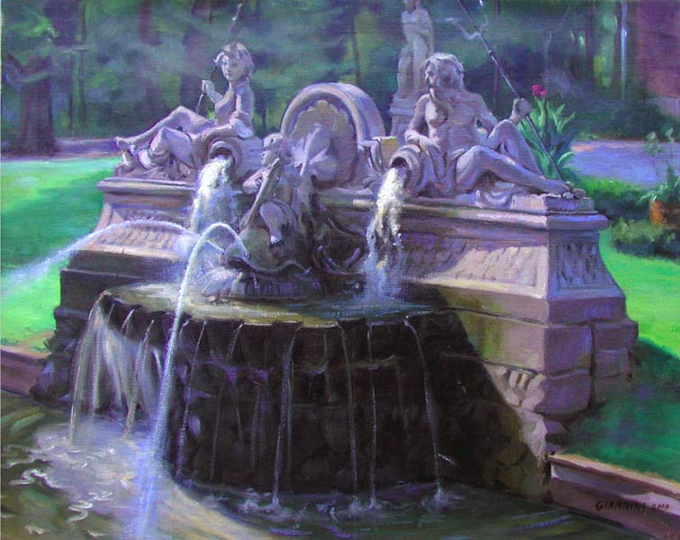 A Fountain in Amsterdam, 16 by 20 in.