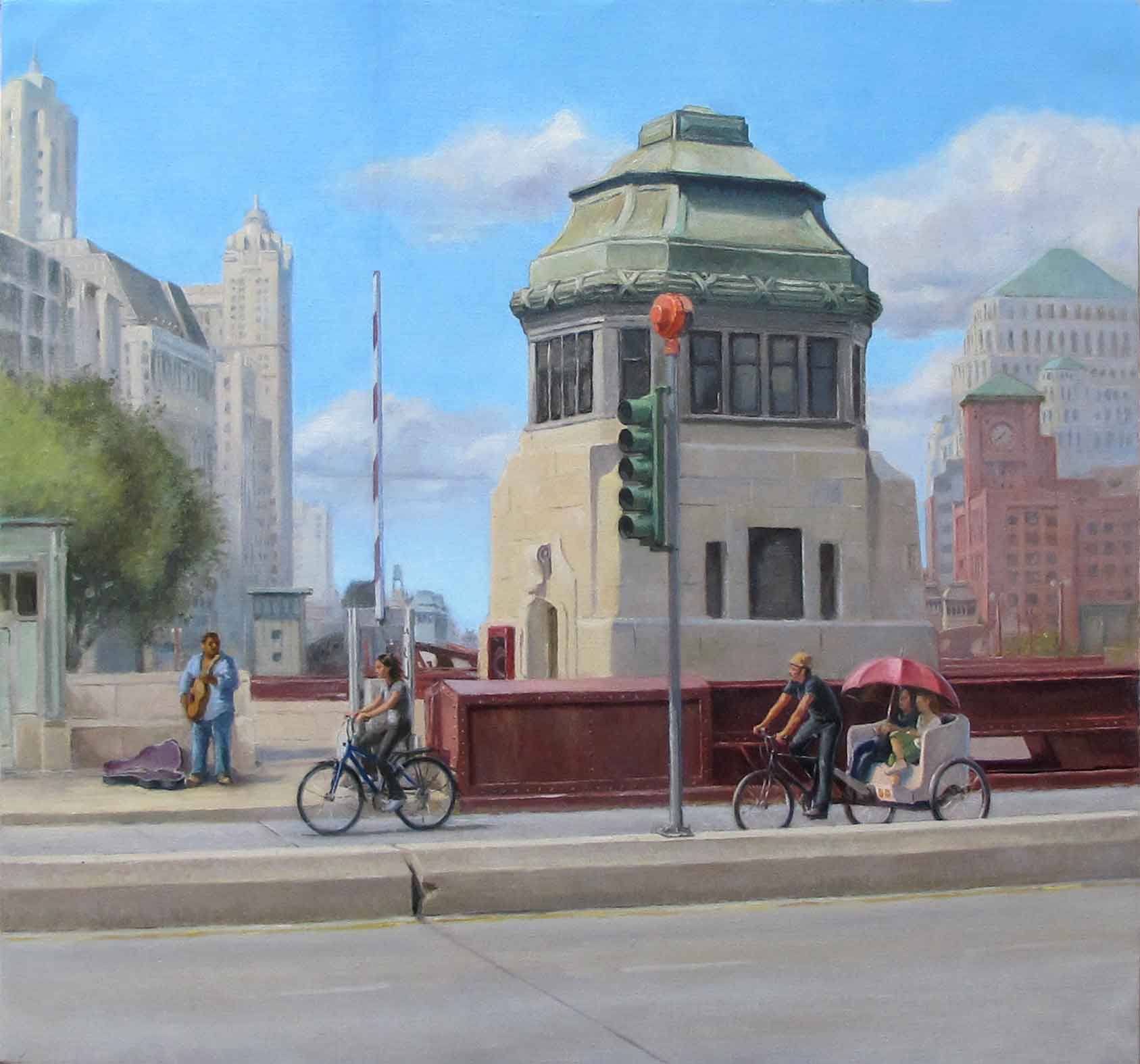 August In The City, 24 by 26 in., Oil on Canvas