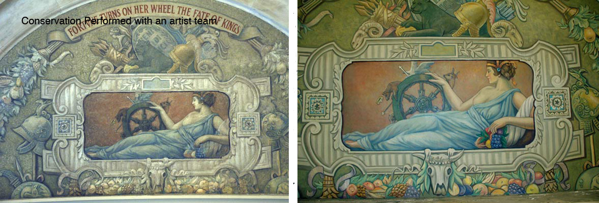 Byron White Federal Courthouse Mural Inpainting, Denver, CO. W/Page Conservation.
