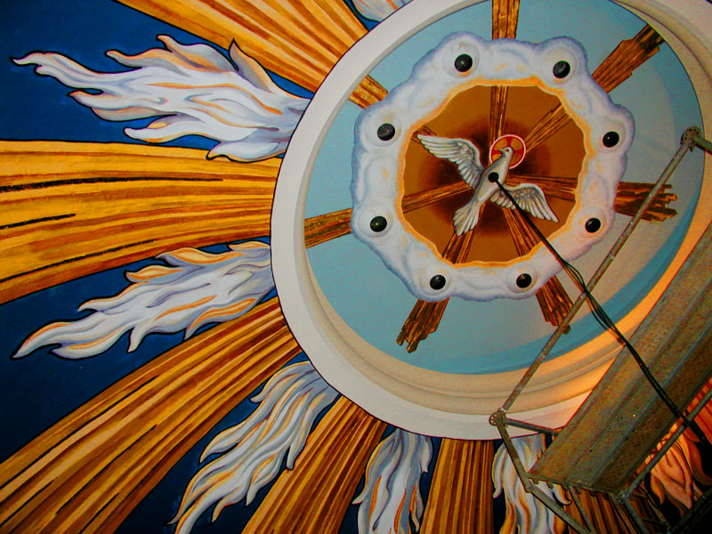 St, Patrick's Cathedral Dome Mural Recreation (detail), Harrisburg, PA., W/Evergreene Architectural Arts)