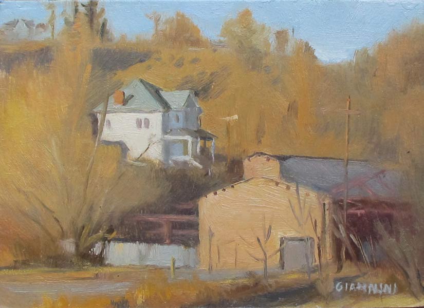 Asheville Hills, 5 by 7 in., Oil on Board, Sold