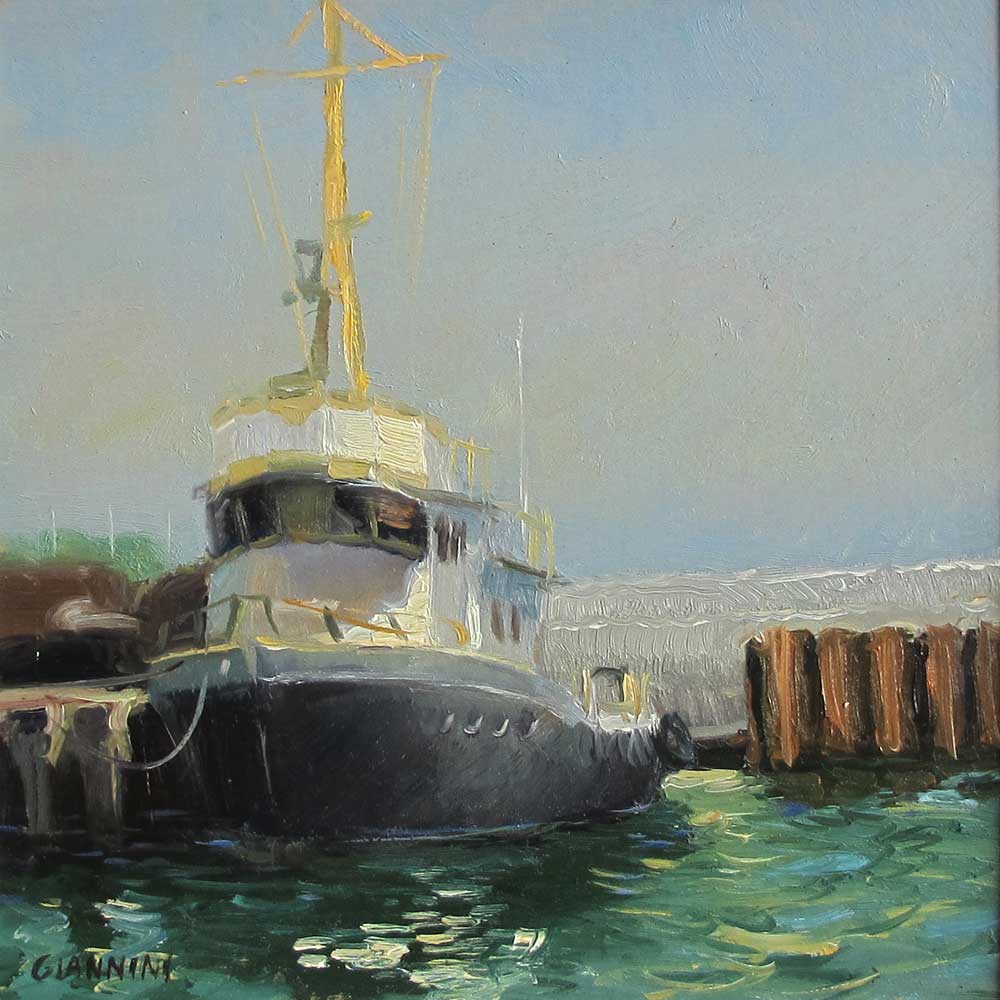 The Tugboat, 8 x 8 in., Sold