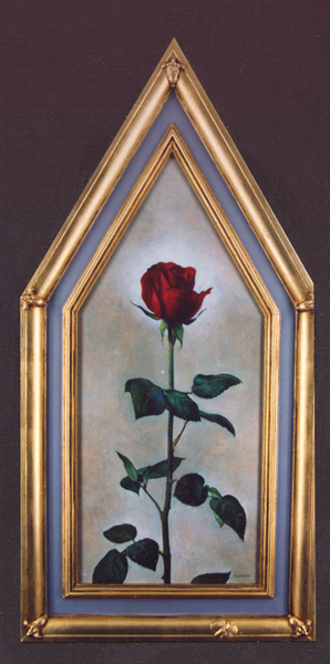 Rose Icon, 16 by 30 in. Oil on Board, Sold