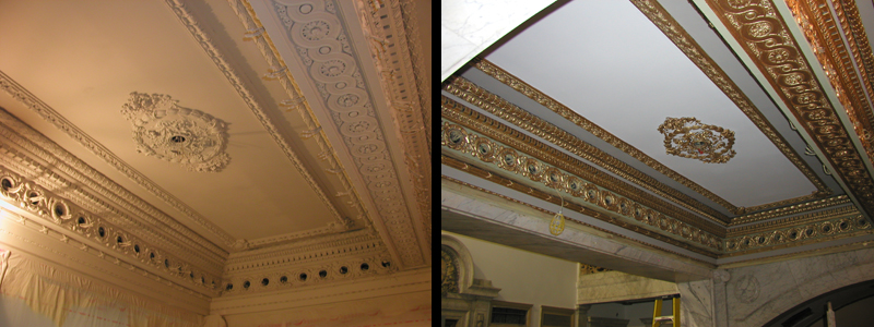 Gold Leafing Progression, Schubert Theater, Chicago, IL. W/ Evergreene Architectural Arts