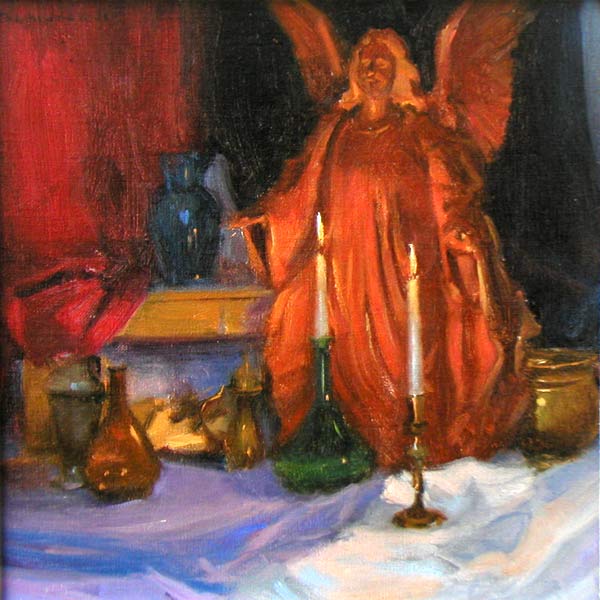 The Mexican Angel, 12 by 12 in., Oil on Canvas, Sold
