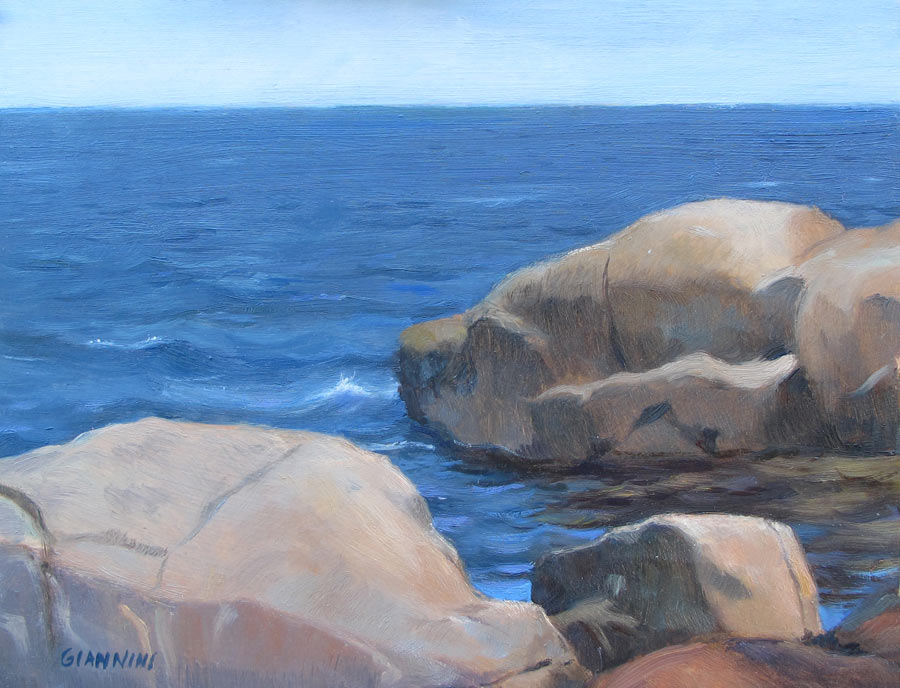 On The Maine Coast, 7 x10 in., Oil on Museum Board