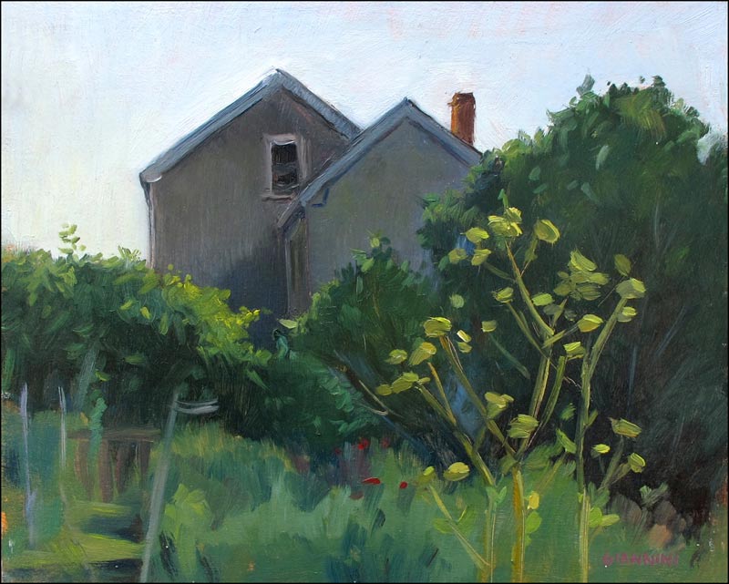 Bayside Garden, Portland, 8 x 10 in. Oil on Board