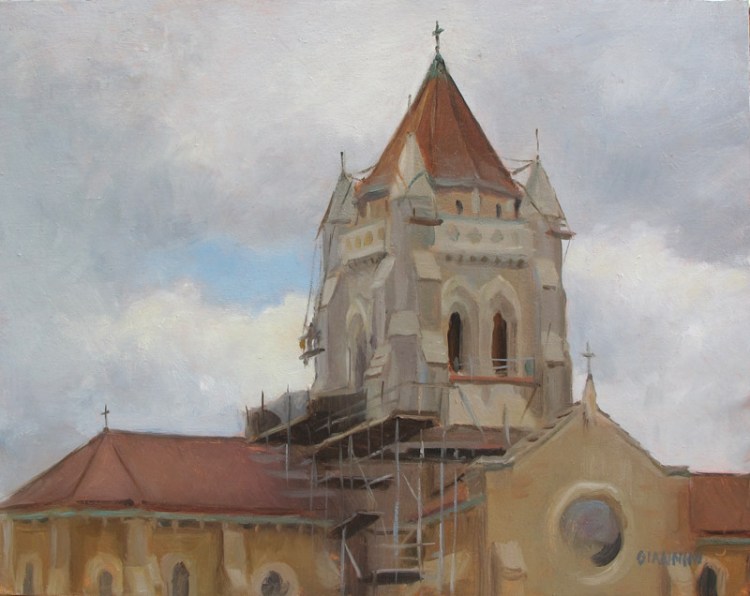  Church Restoration (St. Bernards), 11 x 14 in., Oil on Linen 