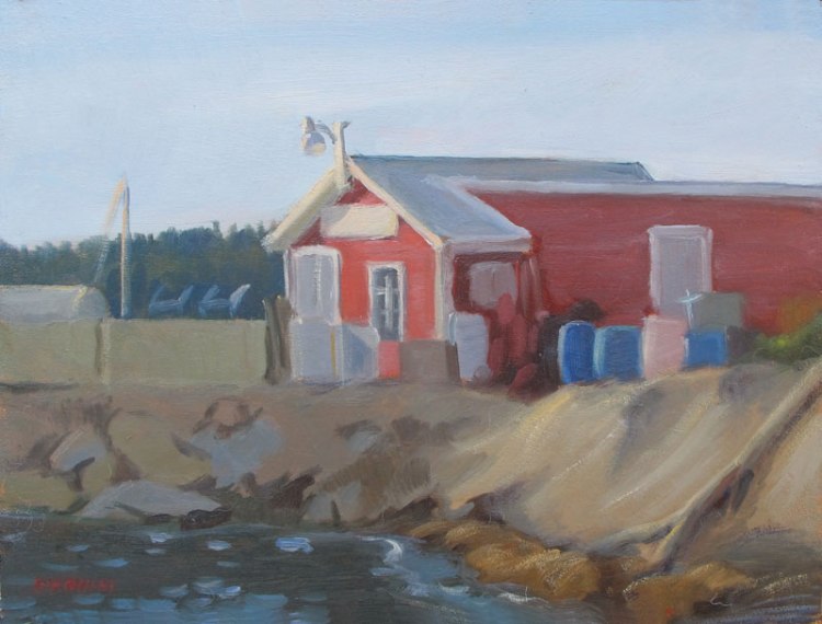 Harpswell Lobster Shack, 9x12 in. , Oil on Board