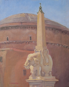 Pulcino della Minerva (Berninis Elephant), Roma, 10 x 8 in., Oil