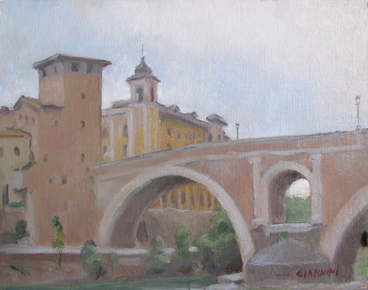Fabricus Bridge, Roma (Isola Tiburina),8 x 10, oil