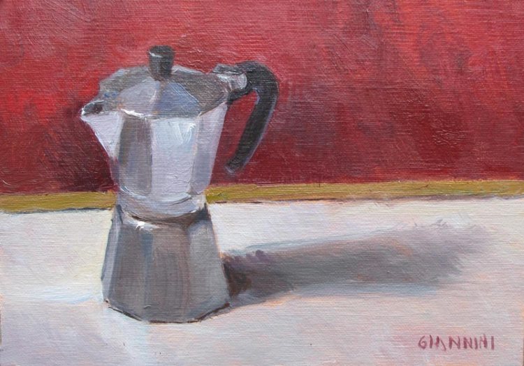 Espresso Pot, 5 x 7  in., Oil on Linen
