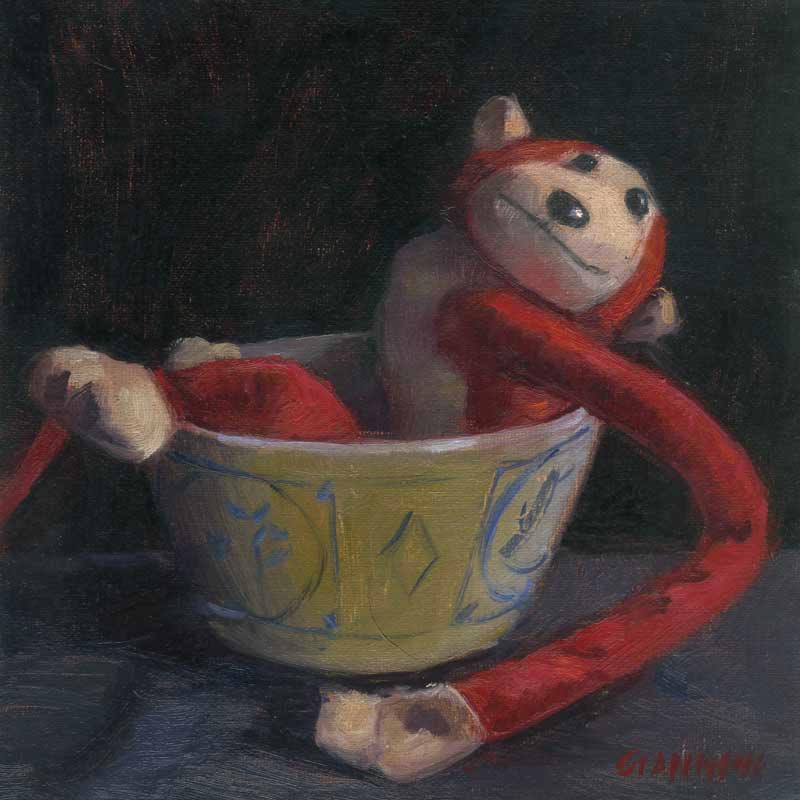 Monkey Soup, 6 x 6 in., oil on linen