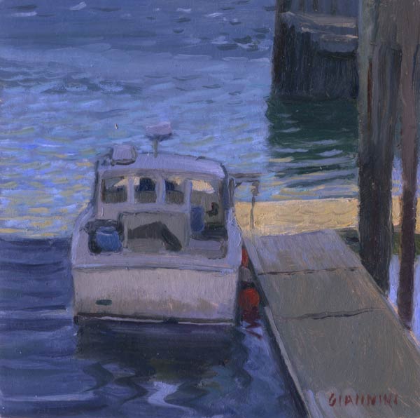 A Day Off, Rockland Maine, 6 x 6 in. oil