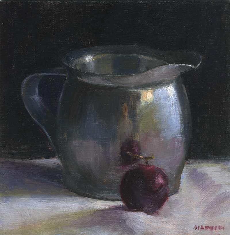 Silver and Muscadine, 6 x 6in. , oil on linen