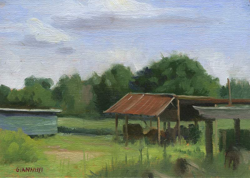 Saw Mill, South Carolina, 5 x 7 in. Oil on linen