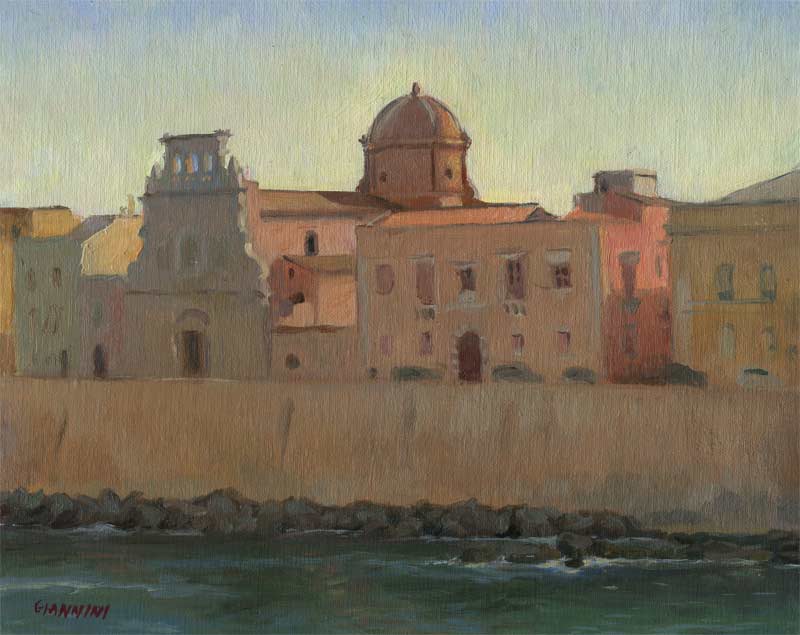 Chiesa Rossa, Ortygia, Syracusa, Sicily, 8 x 10 in., oil on linen