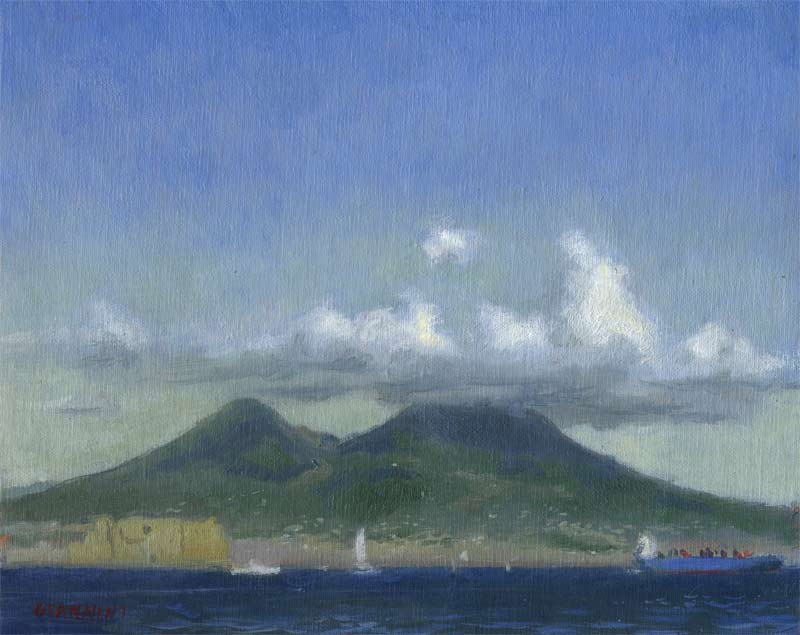 Mt. Vesevius, Naples, 8 x 10 in., oil on linen