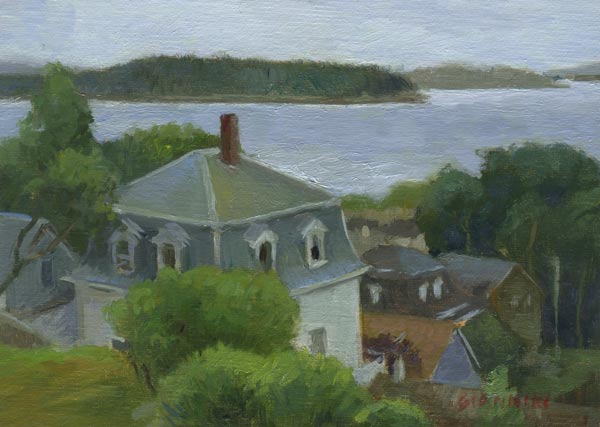 View of Stonington Harbor, 5 x 7 in, oil on linen, mounted on board