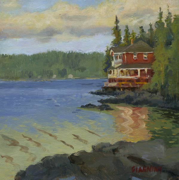 Little deer Isle, Maine, 6 x 6 in., Oil on linen on board