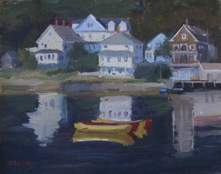 Kayaks, Boothbay Harbor, ME., .8 x 10 in., oil on linen