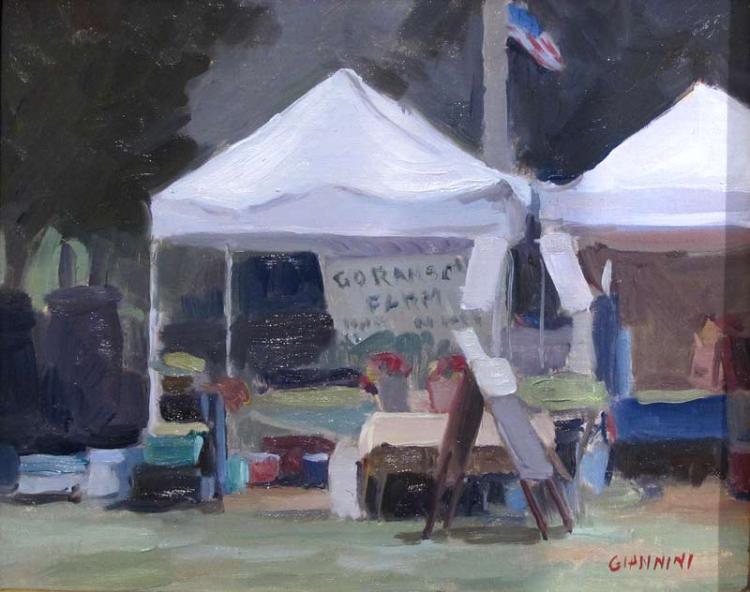 Farmers Market Quick Sketch, 8 x 10, oil on linen
