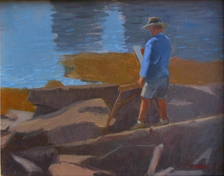 Painting at Grimes Cove, 11 x 14 in. Oil on linen