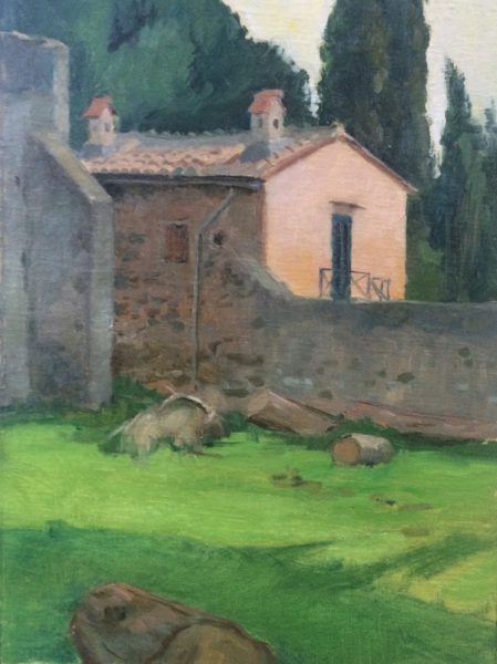 The Appian Way. Rome, 9 x 12 in., oil