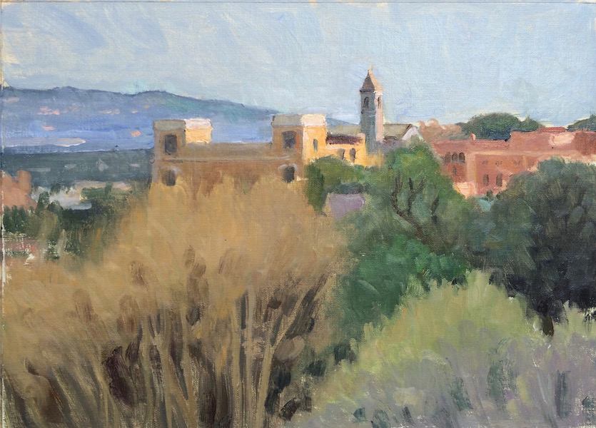 View FromGiancalo, Rome, 9 x 12 in.,oil