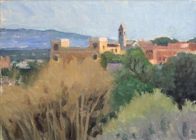 View FromGiancalo, Rome, 9 x 12 in.,oil