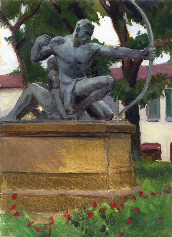 Archer, Piazza Dalmazia, Florence, 12 x 9 in., oil