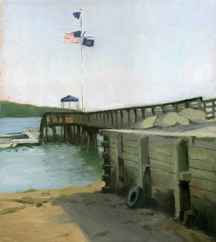 Castine Yacht Club Pier, 11 x 10 in., oil.