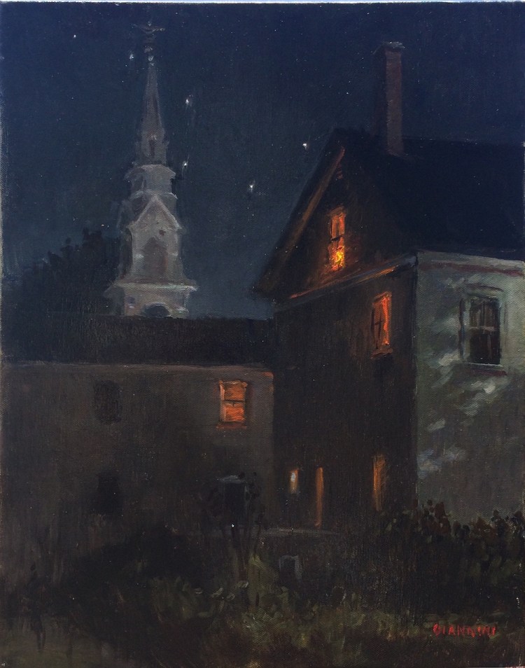 Big Dipper Rising, 11 x 14 in.,oil. Castine ,Maine