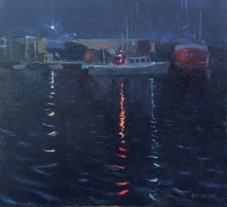 Gloucester Harbor, 10 x 11 in., oil.
