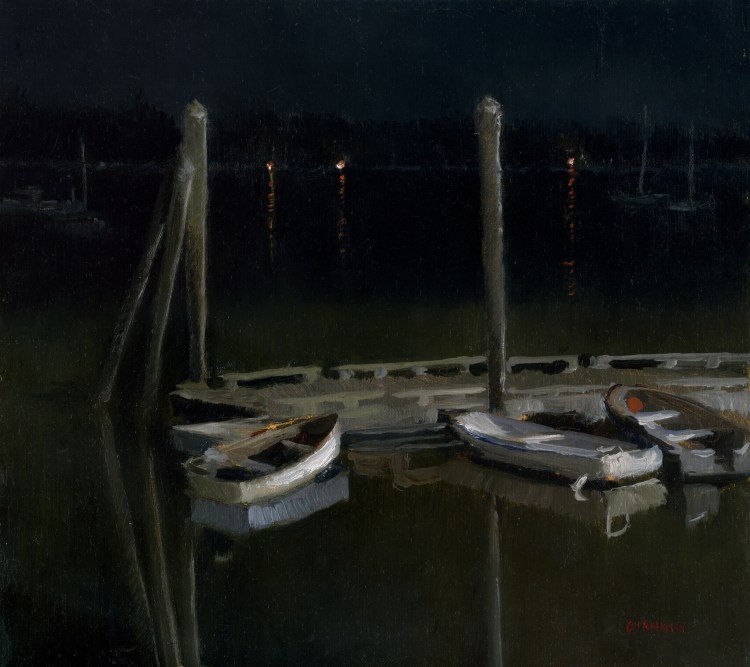 Wiscassett Harbor Nocturne, 10 x 11 in.,oil