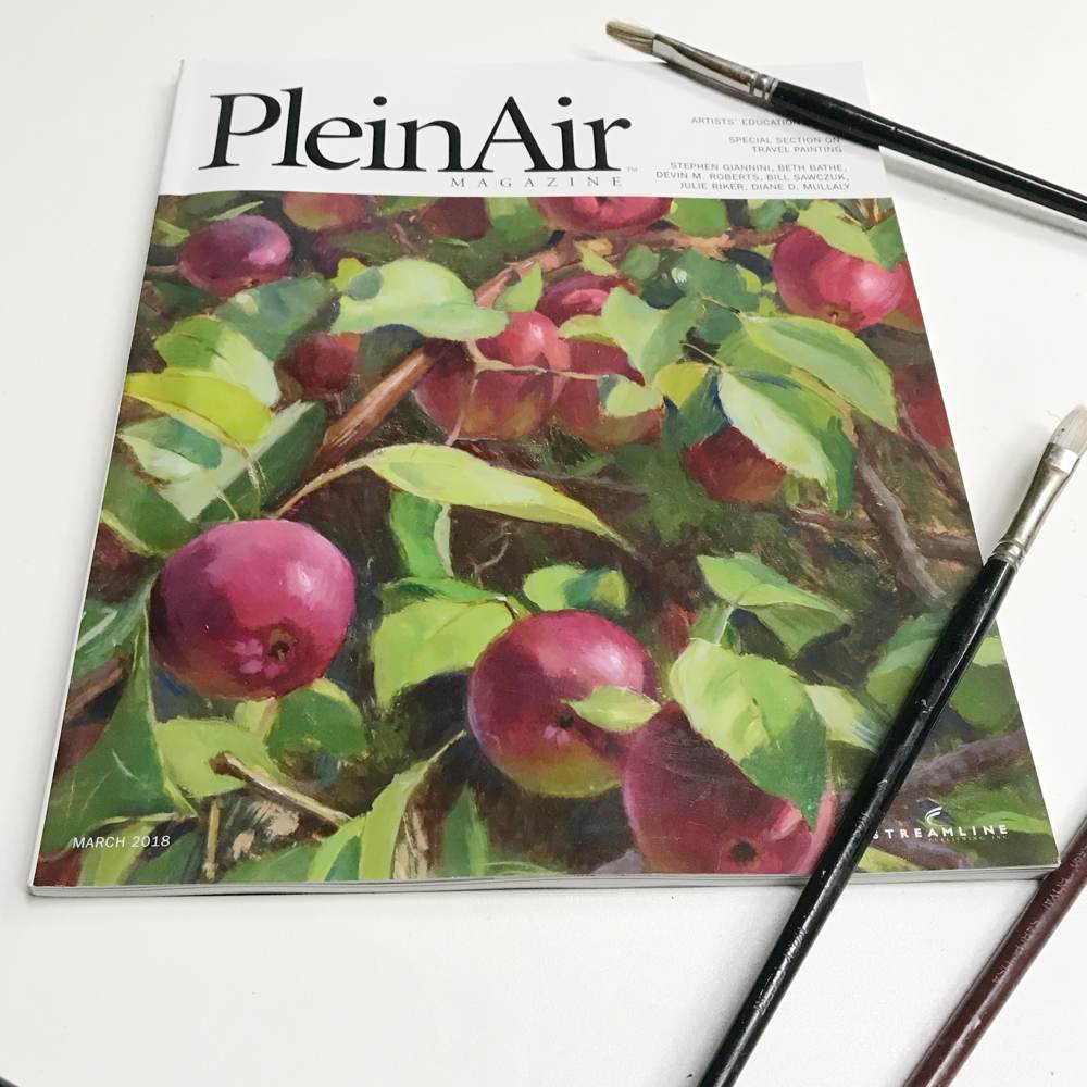 My painting on the cover of Plein Air Magazine, March 2018 issue