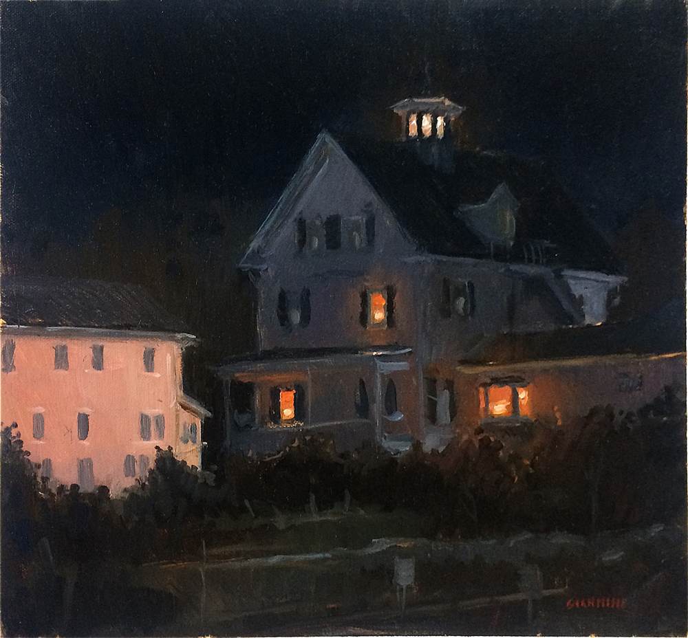 Widows Watch, Stonington, 10 x 9" or 25 x 23cm., oil