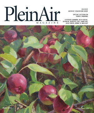 I'm the cover artist and have an article in the March 2018 issue of Plein Air magazine.