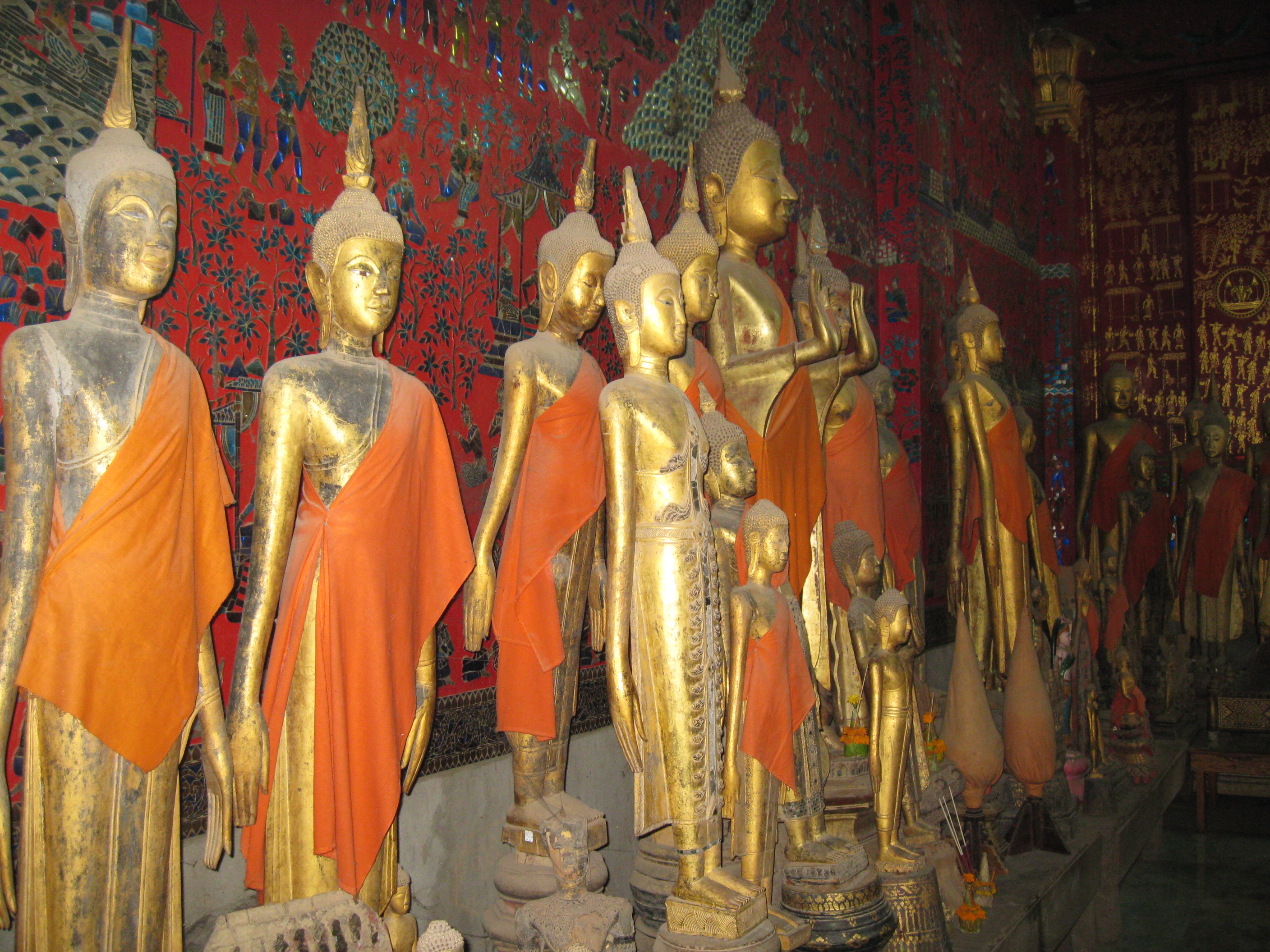 Buddhas in Wat Xieng Thong, Luang Prabang, Laos