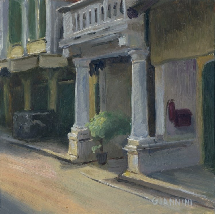 Chinatown, Bangkok, 7x 7” or 18 x 18 cm., Oil