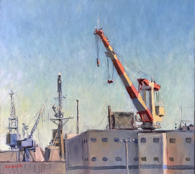Bath Iron Works, 9 x 10 in., oil