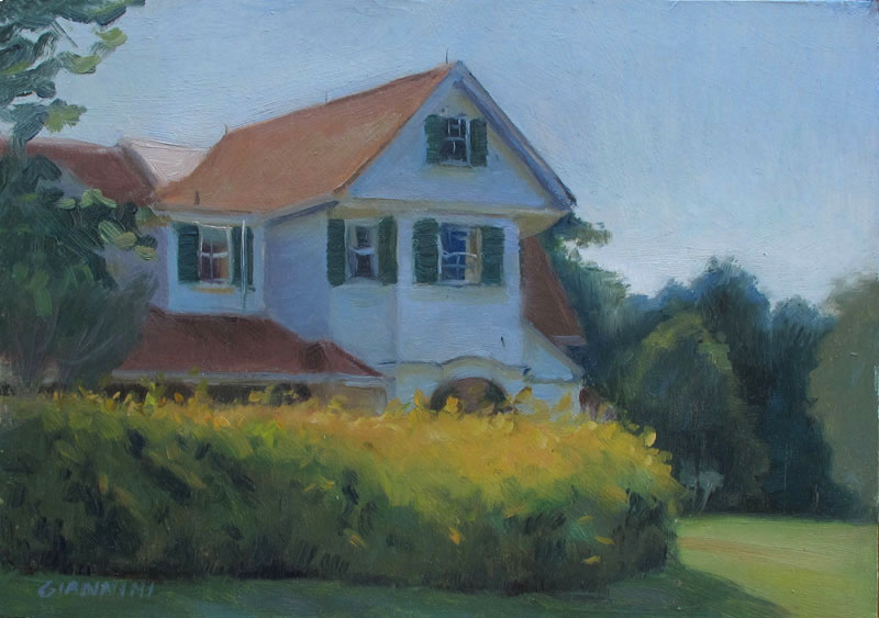 Hubbard Cottage, Campobello Island, 7 x 10 in., oil on museum board