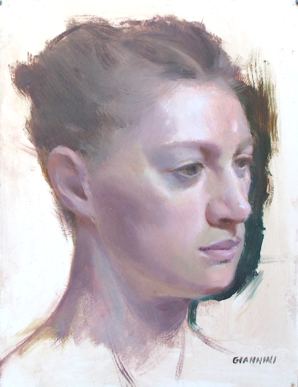 Sara, 9 by 12 in., Oil On Board