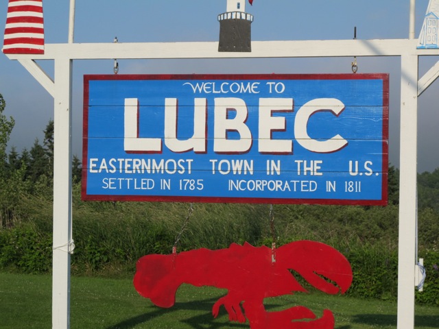 Lubec, Maine welcome sign
