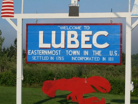 Lubec, Maine welcome sign
